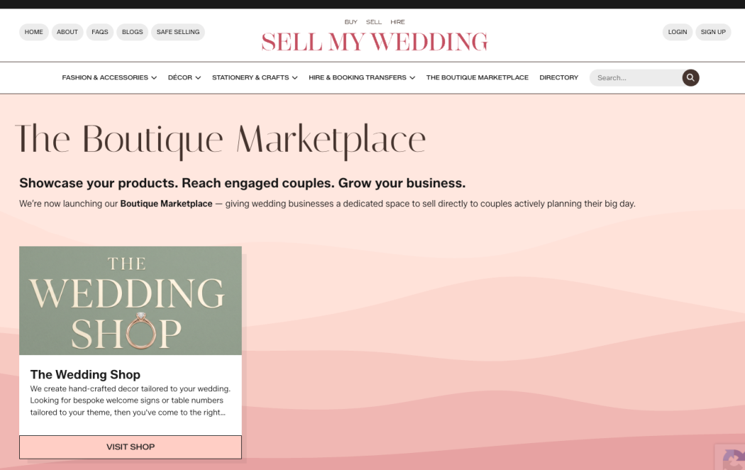 Demo of how a boutique looks on the marketplace