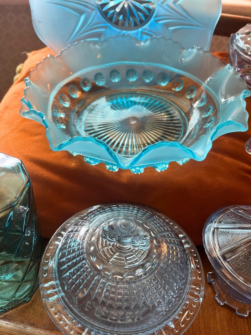 wedding - blue glass close up
